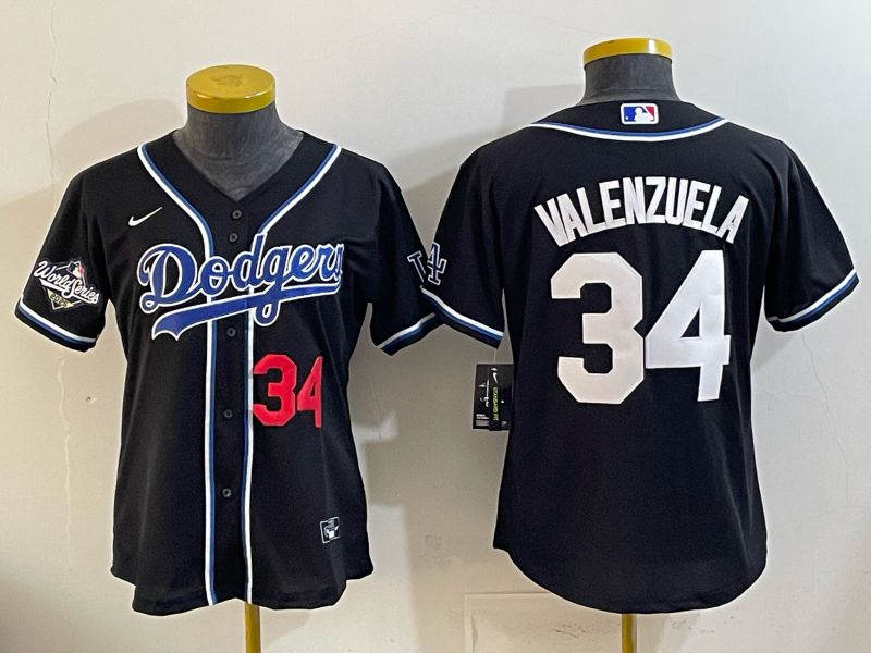 Youth Nike 2026 Los Angeles Dodgers #34 Valenzuela Black Game MLB Jersey 05->youth mlb jersey->Youth Jersey